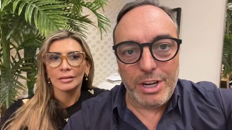 Francischini e a esposa, vereadora de Curitiba, Flávia (Reprodução)