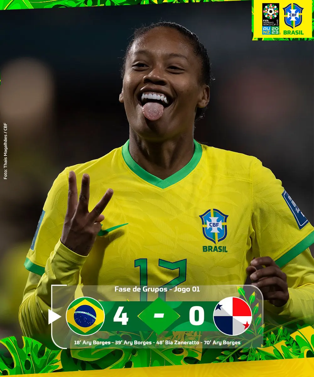 Brasil 4 x 0 Panamá - Ary Borges faz 3 e Brasil estreia com goleada na Copa  do Mundo Feminina