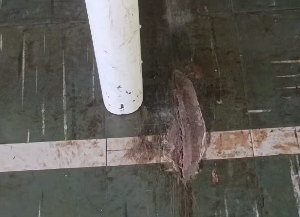 Trave em que aconteceu a tragédia (Foto: Polícia Civil)